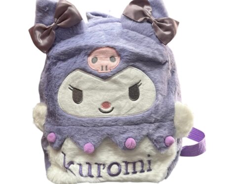 Kuromi τσάντα πλάτης γούνινη μωβ