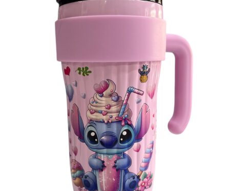 Stitch ποτήρι ανοξείδωτο με χερούλι