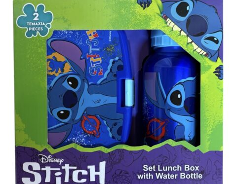 Stitch μπλε σετ δοχείο φαγητού και παγούρι Disney