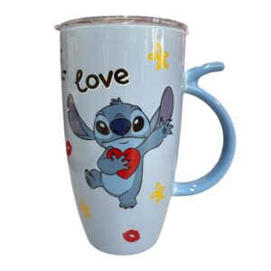 Stitch γαλάζιο ποτήρι κεραμικό