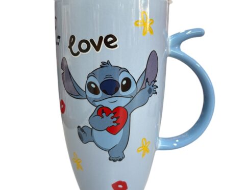 Stitch γαλάζιο ποτήρι κεραμικό