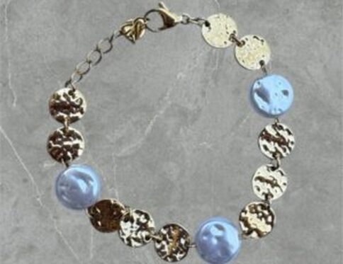 Βραχιόλι σφυρήλατο ατσάλινο χρυσό