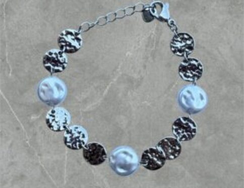 Βραχιόλι σφυρήλατο ατσάλινο ασήμι