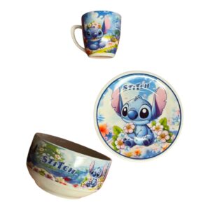 Stitch σετ πιάτο, μπολ και φλιτζάνι